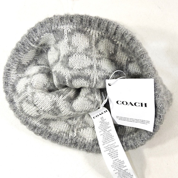 COACH ⚜ WOMEN\'S GREY WOOL/ALPACA  BEANY WINTER HAT